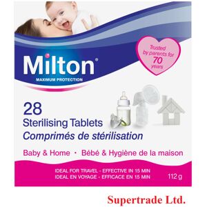 Milton Sterilising Tablets Baby Bottles Teats Spoons Soothers 28 Tablets (112g) Milton Sterilising Tablets Baby Bottles Teats Spoons Soothers 28 Tablets (112g)