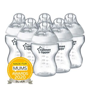 Tommee Tippee Closer to Nature Baby Bottles with Anti-Colic Valve, 260ml, 6 PK