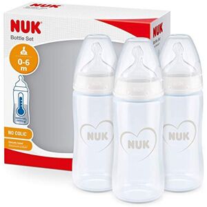 NUK First Choice+ Baby Bottles Set 0-6 Months Temperature Control Silicone NUK First Choice+ Baby Bottles Set 0-6 Months Temperature Control Silicone