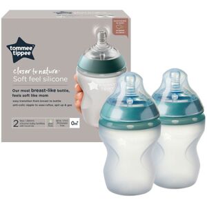 Tommee Tippee Baby Bottles 260ml Anti-colic Soft Feel Wide Neck Pack of 2 Tommee Tippee Baby Bottles 260ml Anti-colic Soft Feel Wide Neck Pack of 2