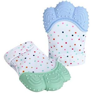 PandaEar Soothing Teething Mitten 2 Pack, Pain Relief, Protection Glove, Stimula PandaEar Soothing Teething Mitten 2 Pack, Pain Relief, Protection Glove, Stimula