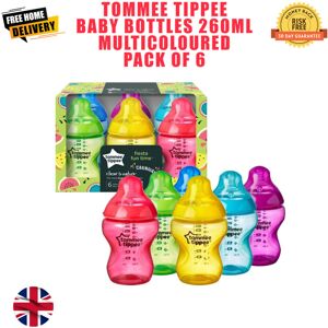Tommee Tippee Baby Bottles 260ml Multicoloured Pack of 6 Tommee Tippee Baby Bottles 260ml Multicoloured Pack of 6