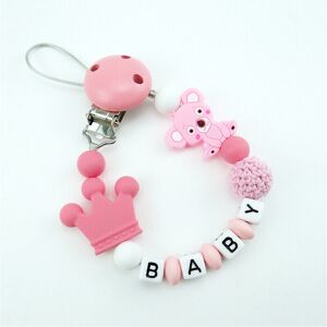 FLEMYE ( Rose) Dummy Clips Personalized Silicone Pacifier Holder Soother Chain Baby Sh FLEMYE ( Rose) Dummy Clips Personalized Silicone Pacifier Holder Soother Chain Baby Sh