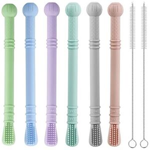 PandaEar Silicone Baby Teether Tubes - 6 Pack Frozen-Teething Sticks with 2 Clea PandaEar Silicone Baby Teether Tubes - 6 Pack Frozen-Teething Sticks with 2 Clea