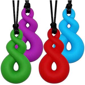 Unbranded Sensory Chew Necklace For Kids, 4 Pack Silicone Teething Necklace For Baby, Chew Unbranded Sensory Chew Necklace For Kids, 4 Pack Silicone Teething Necklace For Baby, Chew