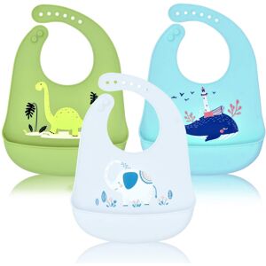 Brand: FILOWA FILOWA Silicone Bibs for Babies,3 PCS Baby Weaning Silicone Bibs Feeding Waterpr Brand: FILOWA FILOWA Silicone Bibs for Babies,3 PCS Baby Weaning Silicone Bibs Feeding Waterpr