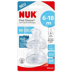 NUK First Choice+ Flow Control Baby Bottle Teats 6-18 Months Anti-Colic Valve NUK First Choice+ Flow Control Baby Bottle Teats 6-18 Months Anti-Colic Valve