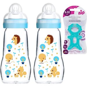 MAM Feel Good Glass Bottle Neutral Glass Bottle 260 ml Glass Bottle with Size 1 Sili MAM Feel Good Glass Bottle Neutral Glass Bottle 260 ml Glass Bottle with Size 1 Sili