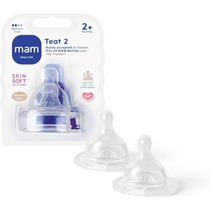 MAM Teats Size 2 Suitable for 2+ Months, MAM Medium Flow Teats with SkinSoft Sil MAM Teats Size 2 Suitable for 2+ Months, MAM Medium Flow Teats with SkinSoft Sil