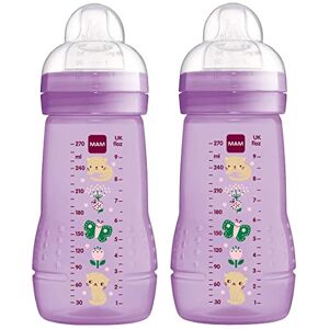 Easy Active Baby Bottle with Medium Flow MAM Teats Size 2, Twin Pack of Baby Bot Easy Active Baby Bottle with Medium Flow MAM Teats Size 2, Twin Pack of Baby Bot