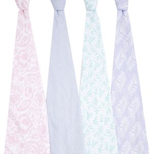 Aden + Anais essentials Pastel Swaddle Blanket - Pack of 4 Large 100% Breathable Muslin Cot Aden + Anais essentials Pastel Swaddle Blanket - Pack of 4 Large 100% Breathable Muslin Cot
