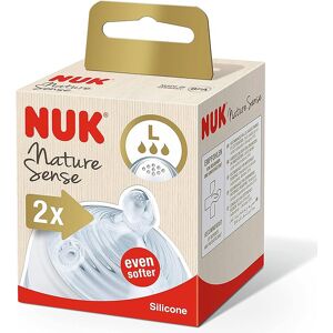 NUK Nature Sense Silicone Teat, BPA Transparent, Large, Pack of 2, Clear NUK Nature Sense Silicone Teat, BPA Transparent, Large, Pack of 2, Clear