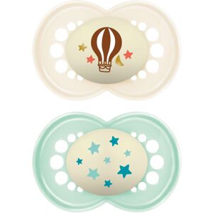 MAM Rubber Latex Original Night Soothers 16 Months + (Pack of 2), Glow in The Dark B MAM Rubber Latex Original Night Soothers 16 Months + (Pack of 2), Glow in The Dark B