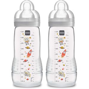 MAM Easy Active Bottle 11 oz (2-Count) Fast Flow Bottles 4+ Month Unisex Gra MAM Easy Active Bottle 11 oz (2-Count) Fast Flow Bottles 4+ Month Unisex Gra