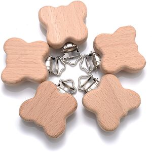 Maxpower (CC) 5Pcs/Lot New Arrival Lovely Wooden Pacifier Clip Natural Beech Wood Accesso Maxpower (CC) 5Pcs/Lot New Arrival Lovely Wooden Pacifier Clip Natural Beech Wood Accesso