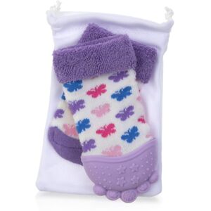 Nuby Soothing Teether Sock Purple Butterfly 5"" Nuby Soothing Teether Sock Purple Butterfly 5""