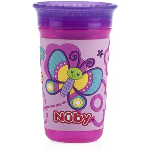 Nuby 360 Degree Easy Sip 3D Grip Wonder Cup with Printed Silicone Sleeve Purple Nuby 360 Degree Easy Sip 3D Grip Wonder Cup with Printed Silicone Sleeve Purple