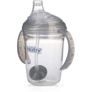 Nuby Twin Handle 360 Grip N' Sip 8oz Tritan Cup with Hygienic Cover Grey 1 Coun Nuby Twin Handle 360 Grip N' Sip 8oz Tritan Cup with Hygienic Cover Grey 1 Coun