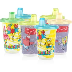 Nuby 6 Pack Polypropylene Wash or Toss Reusable Cups & Lids with Spout Nickelod Nuby 6 Pack Polypropylene Wash or Toss Reusable Cups & Lids with Spout Nickelod