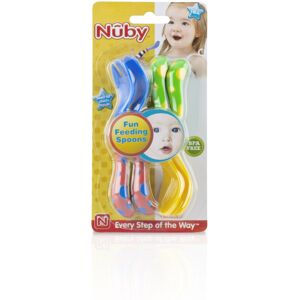 Nuby Fun Feeding Spoons & Forks 2-Pack (one size, YellowBlue) Nuby Fun Feeding Spoons & Forks 2-Pack (one size, YellowBlue)