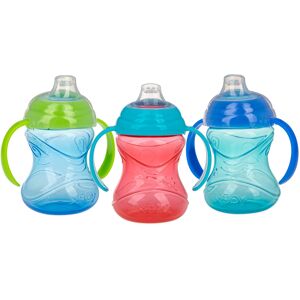 Nuby Clik-It Grip N' Sip Soft Spout No-Spill Training Sippy Cup with Handles - 3 Nuby Clik-It Grip N' Sip Soft Spout No-Spill Training Sippy Cup with Handles - 3