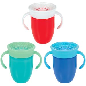 Nuby Wonder Cup with 360 Smart Edge Silicone Rim - (3-Pack) 7 oz - Green/Red/Aqu Nuby Wonder Cup with 360 Smart Edge Silicone Rim - (3-Pack) 7 oz - Green/Red/Aqu