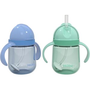 Nuby No-Spill Clik-it Silicone Straw Toddler Cup - (2 Pack) 8 oz - 360 Weighted Nuby No-Spill Clik-it Silicone Straw Toddler Cup - (2 Pack) 8 oz - 360 Weighted