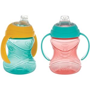 Nuby Clik-It Soft Spout No-Spill Training Sippy Cup with Handles - (2-Pack) 10 o Nuby Clik-It Soft Spout No-Spill Training Sippy Cup with Handles - (2-Pack) 10 o