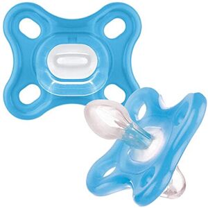 MAM Comfort Soothers, 0-2 Months, 2 Pack, Steriliser Case, Blue MAM Comfort Soothers, 0-2 Months, 2 Pack, Steriliser Case, Blue