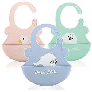Unbranded (As show, One size) Silicone Baby Bib, 3 Pieces Soft Baby Recovery Bib, Waterpro Unbranded (As show, One size) Silicone Baby Bib, 3 Pieces Soft Baby Recovery Bib, Waterpro