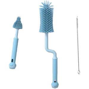 Unbranded (Piglet pink, One size) 3 Pcs Silicone Bottle Brushes 360 Degree Rotation Baby P Unbranded (Piglet pink, One size) 3 Pcs Silicone Bottle Brushes 360 Degree Rotation Baby P