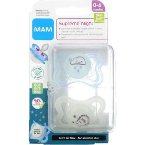 MAM, Supreme Night Pacifier, 0-6 Months, Blue/Clear, 2 Count MAM, Supreme Night Pacifier, 0-6 Months, Blue/Clear, 2 Count