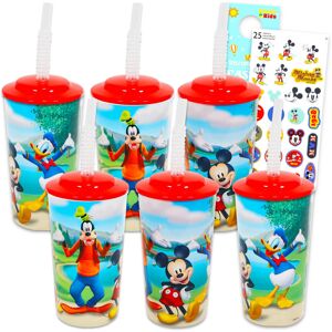 Mickey Mouse Sippy Cup Set - 6 Pack of Tumblers with Straws Bundle Disney Mickey Mouse Sippy Cup Set - 6 Pack of Tumblers with Straws Bundle Disney