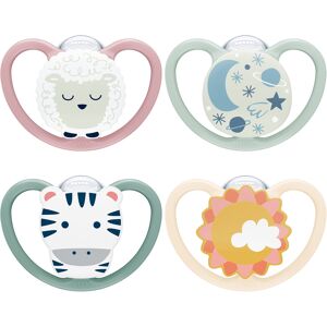 NUK Space Day & Night Baby Dummy 6-18 Months Glow-in-the-Dark Soothers with NUK Space Day & Night Baby Dummy 6-18 Months Glow-in-the-Dark Soothers with