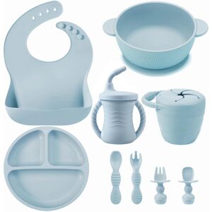 PandaEar Silicone Baby Feeding Set 9PCS Baby Led Weaning Set Baby Eating Set PandaEar Silicone Baby Feeding Set 9PCS Baby Led Weaning Set Baby Eating Set