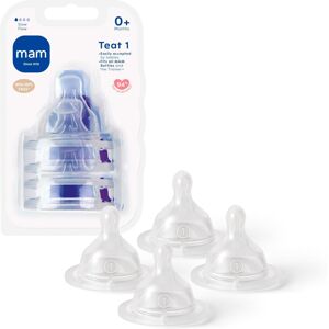 MAM Teats Size 1 4 Pack Slow Flow Fits All MAM Bottles Made from SkinSof MAM Teats Size 1 4 Pack Slow Flow Fits All MAM Bottles Made from SkinSof