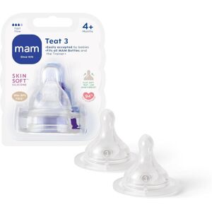 MAM Teats Size 3 2 Pack Fast Flow Suitable from 4+ Months Fits All MAM B MAM Teats Size 3 2 Pack Fast Flow Suitable from 4+ Months Fits All MAM B