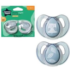 Tommee Tippee 2 Cherrynight Soothers 6-18m Tommee Tippee 2 Cherrynight Soothers 6-18m