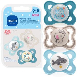 MAM Variety Pack Baby Pacifier, Includes 3 Types of Pacifiers, Nipple Shape Help MAM Variety Pack Baby Pacifier, Includes 3 Types of Pacifiers, Nipple Shape Help
