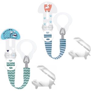 Mam Clip it! Fashion & Cover Dummy Chain with Teat Protector / Set of 2, Plain / Mam Clip it! Fashion & Cover Dummy Chain with Teat Protector / Set of 2, Plain /