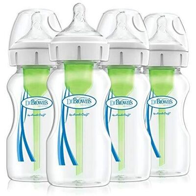 Dr Brown's Options+ Anti-Colic Baby Bottles, Four Pack, 270 ml Bottles Dr Brown's Options+ Anti-Colic Baby Bottles, Four Pack, 270 ml Bottles