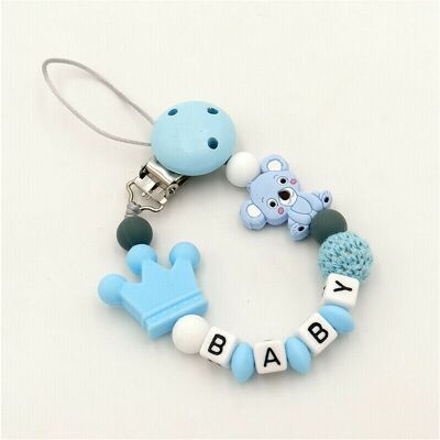 FLEMYE ( Blue) Dummy Clips Personalized Silicone Pacifier Holder Soother Chain Baby Sh FLEMYE ( Blue) Dummy Clips Personalized Silicone Pacifier Holder Soother Chain Baby Sh