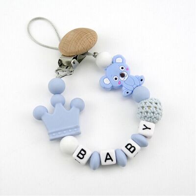 FLEMYE ( Baby blue) Dummy Clips Personalized Silicone Pacifier Holder Soother Chain Ba FLEMYE ( Baby blue) Dummy Clips Personalized Silicone Pacifier Holder Soother Chain Ba