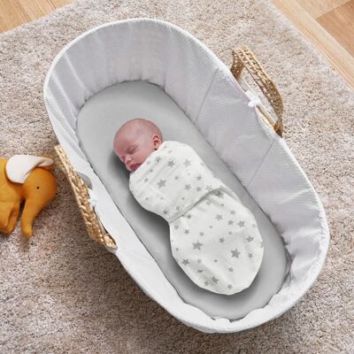 Silentnight - Safe Nights Swaddle - Grey Star - Baby blanket Silentnight - Safe Nights Swaddle - Grey Star - Baby blanket
