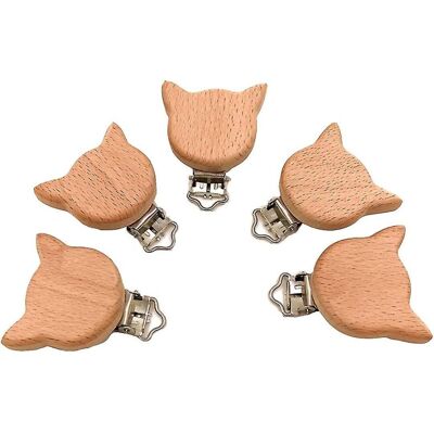 Unbranded 5pcs Natural Wood Suspender Pacifier Clips Cute Beech Wooden Animal Shape Clips Unbranded 5pcs Natural Wood Suspender Pacifier Clips Cute Beech Wooden Animal Shape Clips