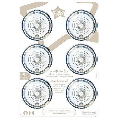 Tommee Tippee Closer to Nature Baby Bottle Teats, Breast-Like, Anti-Colic Valve, Soft Silicone Tommee Tippee Closer to Nature Baby Bottle Teats, Breast-Like, Anti-Colic Valve, Soft Silicone