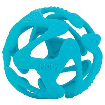 Nuby - ID6836AQUA - Aqua Blue - 3M+ - Teething Ball Nuby - ID6836AQUA - Aqua Blue - 3M+ - Teething Ball