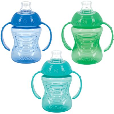 Nuby - 3 Pack - Two Handle - No Spill - Toddler Sippy Cups Nuby - 3 Pack - Two Handle - No Spill - Toddler Sippy Cups