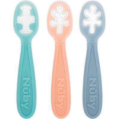 Nuby - 3-Stage Spoons Set - Pastels - Easy Grip - Baby Dishes Nuby - 3-Stage Spoons Set - Pastels - Easy Grip - Baby Dishes