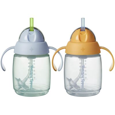 Tommee Tippee Trainer Straw Cup, 240ml, Easy Transition Toddler Cup for 6 Months+, with Silico Tommee Tippee Trainer Straw Cup, 240ml, Easy Transition Toddler Cup for 6 Months+, with Silico